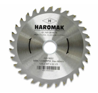 DISCO DE CORTE PARA ALUMINIO DIENTE EVIDIA HAROMAK  5"X125X30TX22.23MM