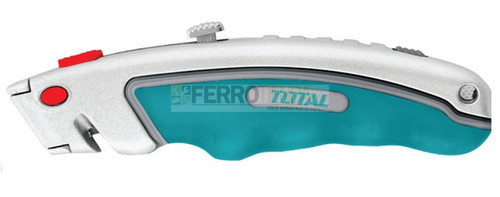 Estilete Industrial TOTAL Aluminio c/hojas trapeciales 19mmx61mm 6 rptos.