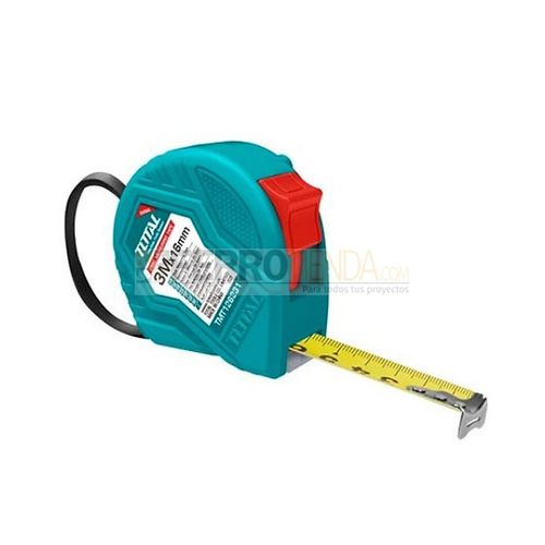 Flexometro de ABS TOTAL Metros/Pulgada 3Mx16mm