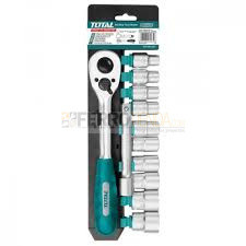Herramientas en juego c/Rachet para Mecanico Industrial TOTAL 1/2'' 12 Pz