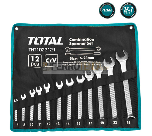 Llaves mixtas en juego Industrial TOTAL 12 piezas