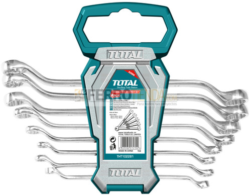Llaves en juego Corona Acodada Industrial TOTAL 6-22mm 8Pz
