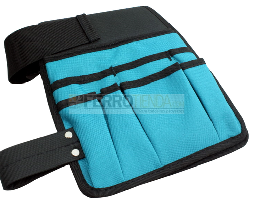 Porta Herramientas TOTAL con cinturon de 2 piezas 66x23cm y 1 pieza de 38x13cm 14 compartimentos