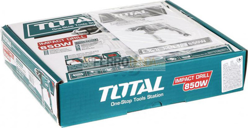 Taladro percutor 1/2'' 850W TOTAL reversible, velocidad variable y ajustable
