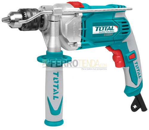 Taladro percutor 1/2'' 850W TOTAL reversible, velocidad variable y ajustable