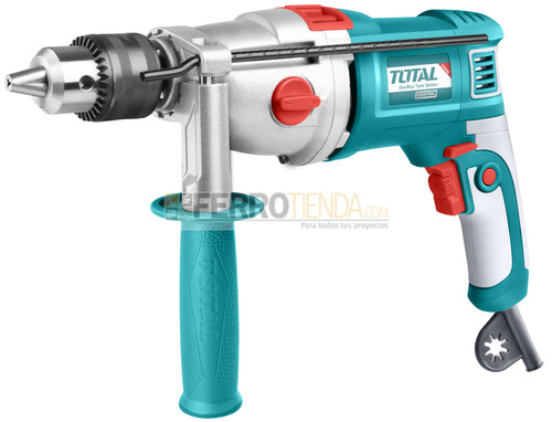 Taladro percutor Industrial 5/8'' 1050W TOTAL reversible, 2 velocidades variable y ajustable