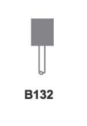 PUNTAS MONTADAS  B132 3/4" - 19mm (ESFERICA) EN OXIDO DE ALUMINIO ROSADO