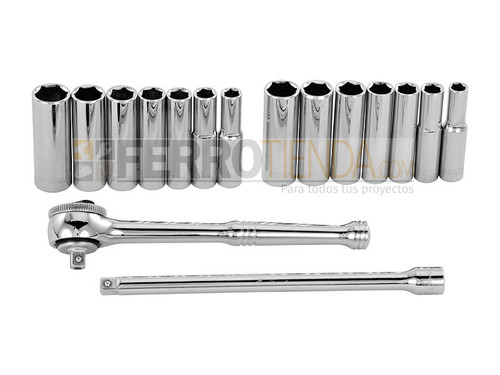 Juego de herramientas Stanley mando 1/4 ,dados de 16 Piezas