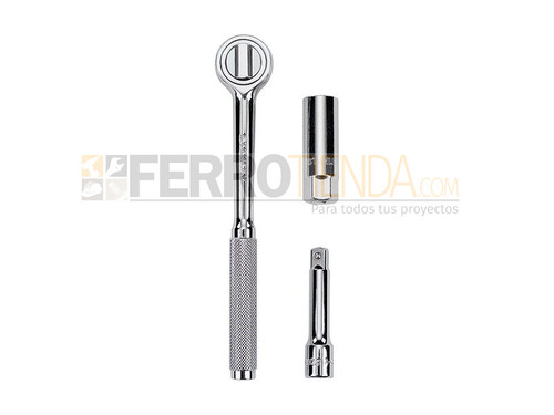 Juego mecánico para bujías 1- Mando 3/8" – 3 Piezas