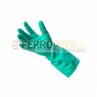 Guante nitrilo verde solvex 13 pulgadas largo