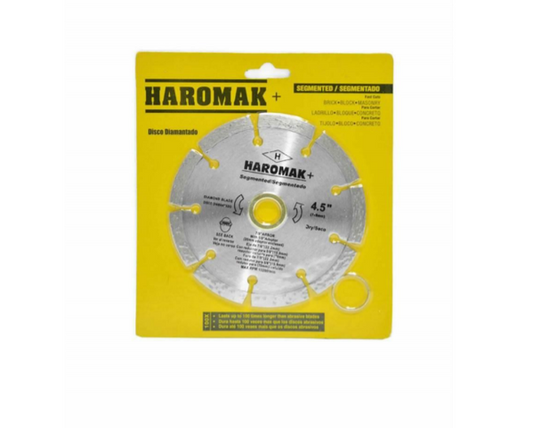 DISCO DE CORTE DIAMANTADO SEGMENTADO BLISTER HAROMAK  5"X10X22.23