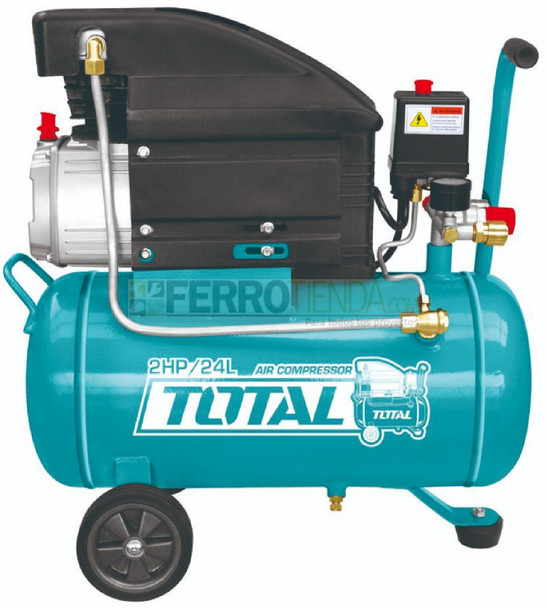 Compresor de aire TOTAL 2HP 24 litros 116 psi