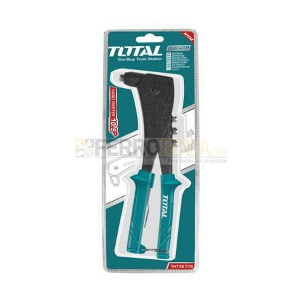 Remachadora Industrial TOTAL 10.5'''' 2,4 ; 3, 2 ; 4; 4,8 mm cuerpo aluminio