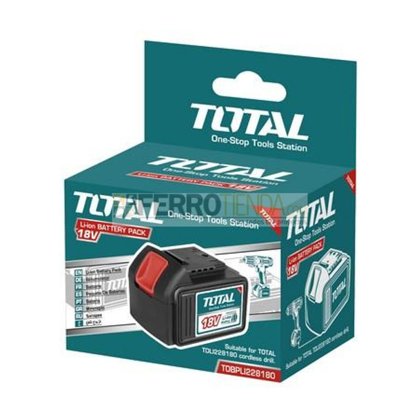 Bateria 18 V TOTAL iones de litio compatible taladro UTDLI228180- UTIDLI228180