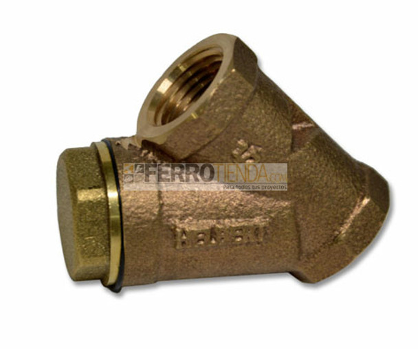 FILTRO HELBERT EN Y BRONCE ROSCA NPT 250 PSI 1/2" HOFW012