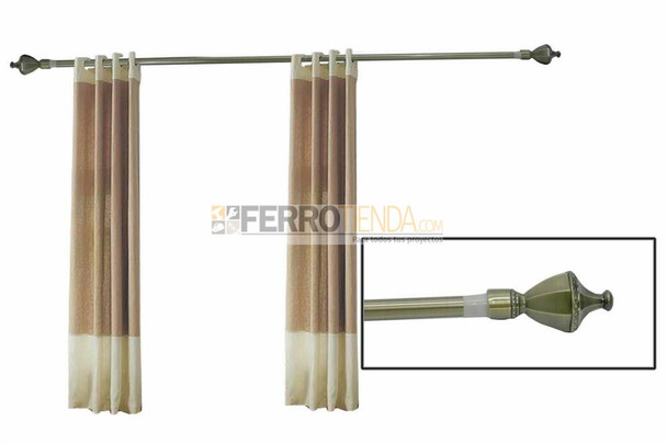 RIEL TUBO CORTINA 24x48 C/ACCESORIOS-9983-SATINICKEL