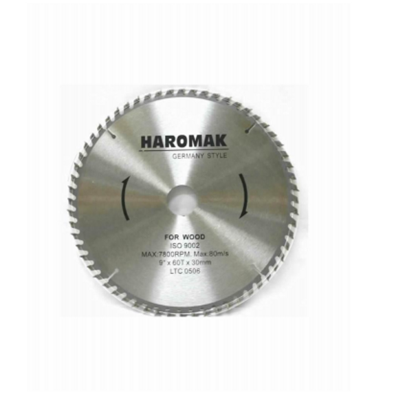 DISCO D CORTE P MADERA D EVIDIA HAROMAK-9"X60TX30MM