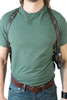 ambidextrous leather shoulder holster with belt tie down