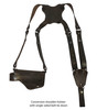ambidextrous leather shoulder holster with belt tie down
