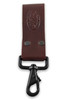 Burgundy leather dangler with black hardware
