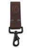 Brown leather dangler with black hardware