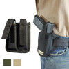 6 Position Ambidextrous Pancake Holster + Double Magazine Pouch for Full Size 9mm 40 45 Pistols