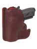 Burgundy Leather Ambidextrous Pocket Holster for Mini/Pocket .22 .25 .380 .32 Pistols