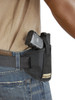 New 6 Position Ambidextrous Pancake Holster + Double Magazine Pouch for Compact 9mm 40 45 with LASER (#C34L)