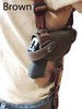 brown leather shoulder holster