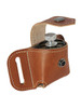 Saddle Tan Leather Belt Loop Single Speed Loader Pouch for .22 .38 .357 Revolvers