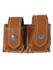 Saddle Tan Leather Double Speed Loader Pouch .22 .38 .357 Revolvers
