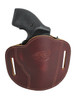 Burgundy Leather Pancake Belt Slide Holster for 2" Snub Nose Revolvers