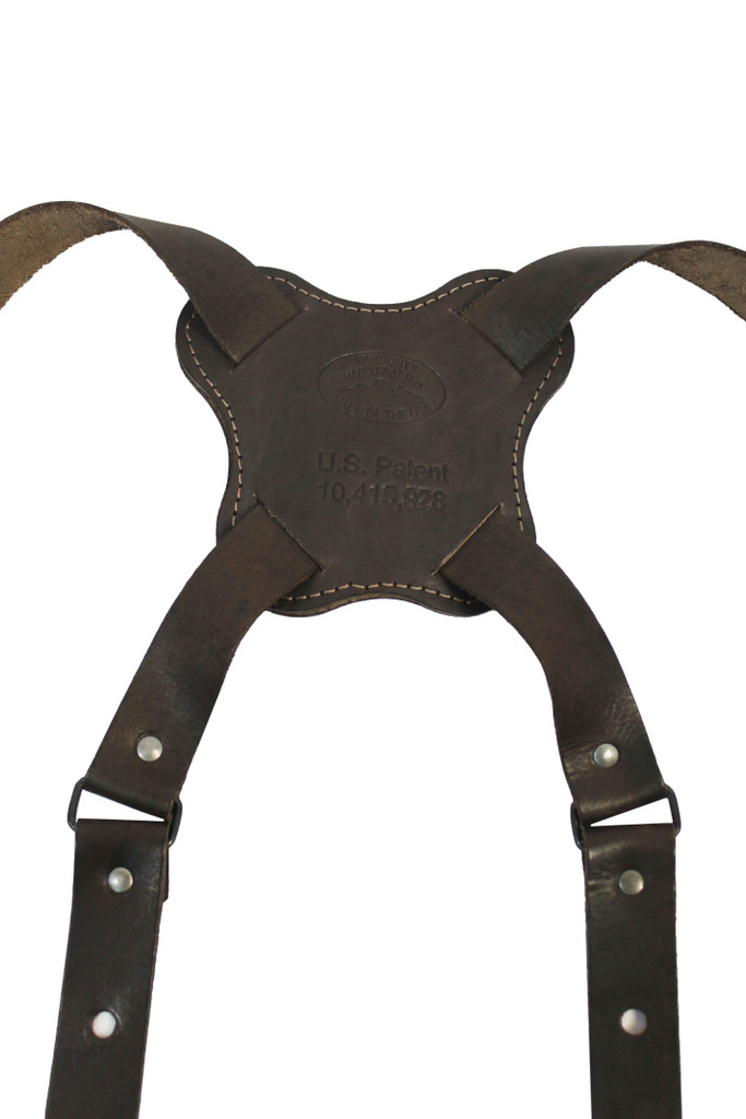 leather back piece for shoulder harness