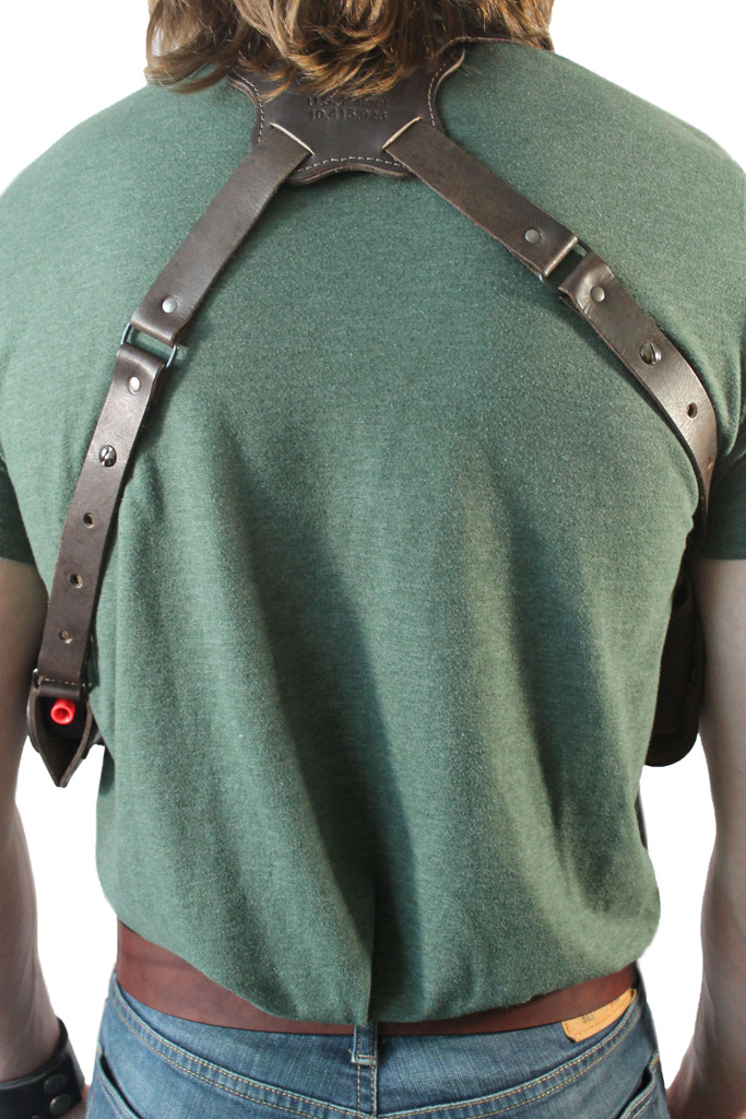leather back piece for shoulder harness