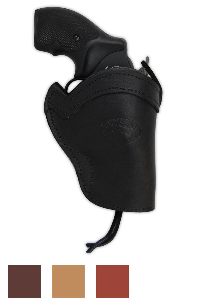 Leather Western Holster for 2" Snub Nose 22 38 357 41 44 Revolvers - available in black, brown, burgundy and saddle tan