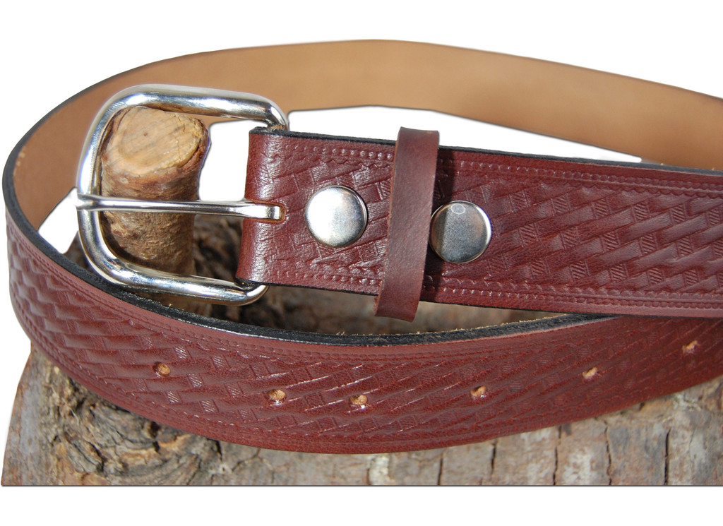 basket-weave leather belt