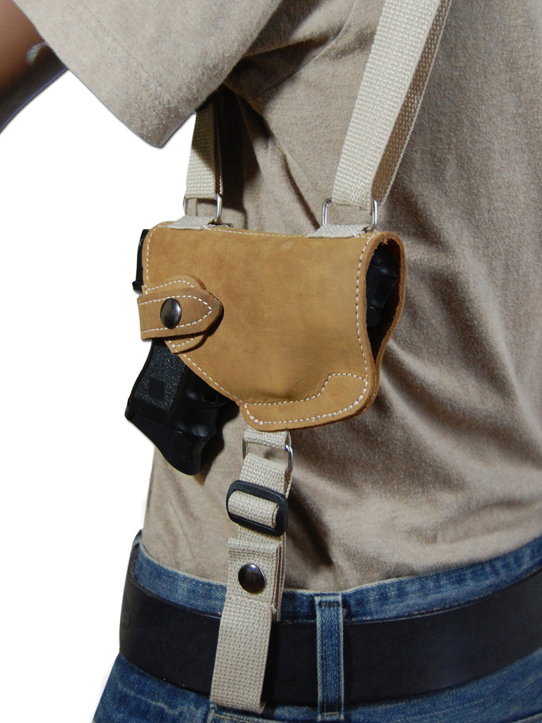 Leather Horizontal Shoulder Holster for Compact 9mm 40 45 Pistols with ...