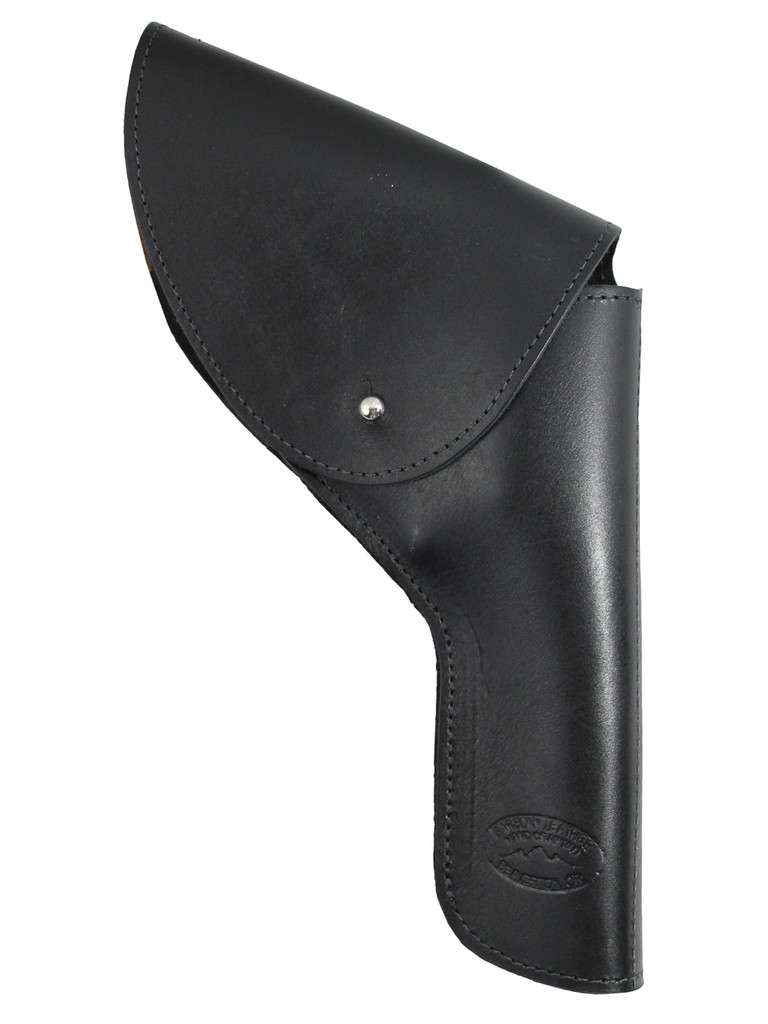 Black Leather Flap Holster for 4" Revolvers