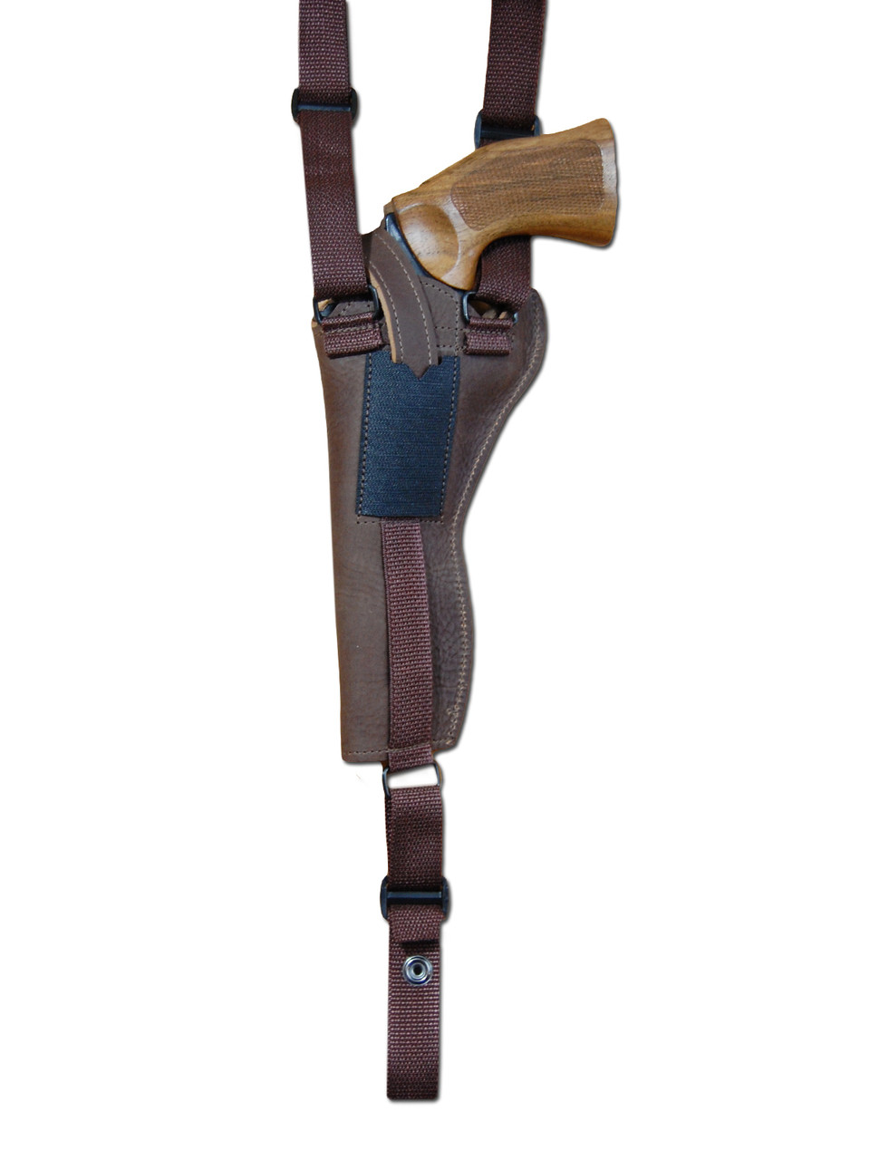 Brown Leather Vertical Shoulder Holster with Speed-loader Pouch for 6-8  Revolvers - Barsony Holsters