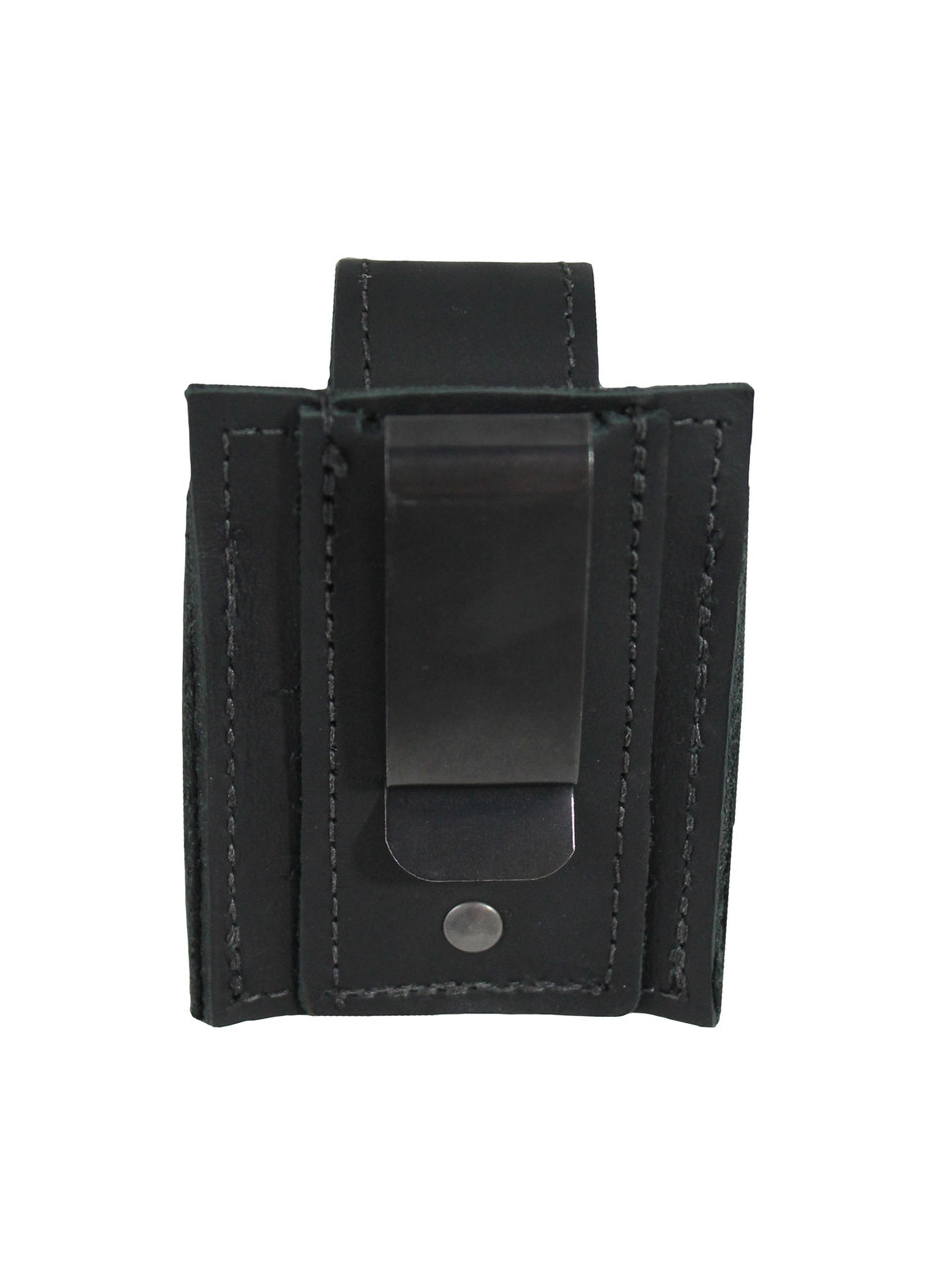 Black Leather OWB Holster + Speed-loader Pouch for Snub Nose 2