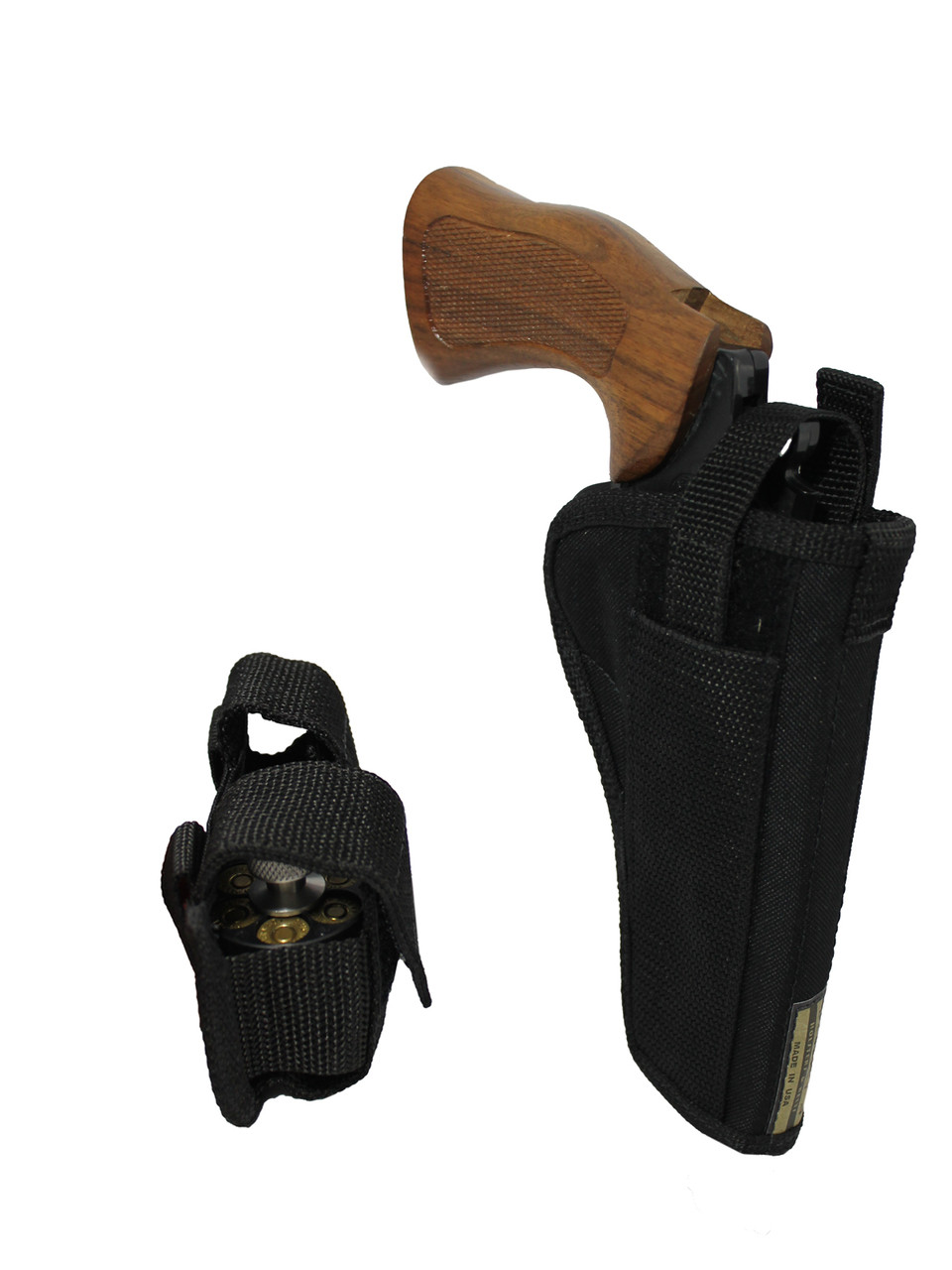 Black OWB Holster + Speed-loader Pouch for 4-5" 22 38 357 41 44 Revolvers