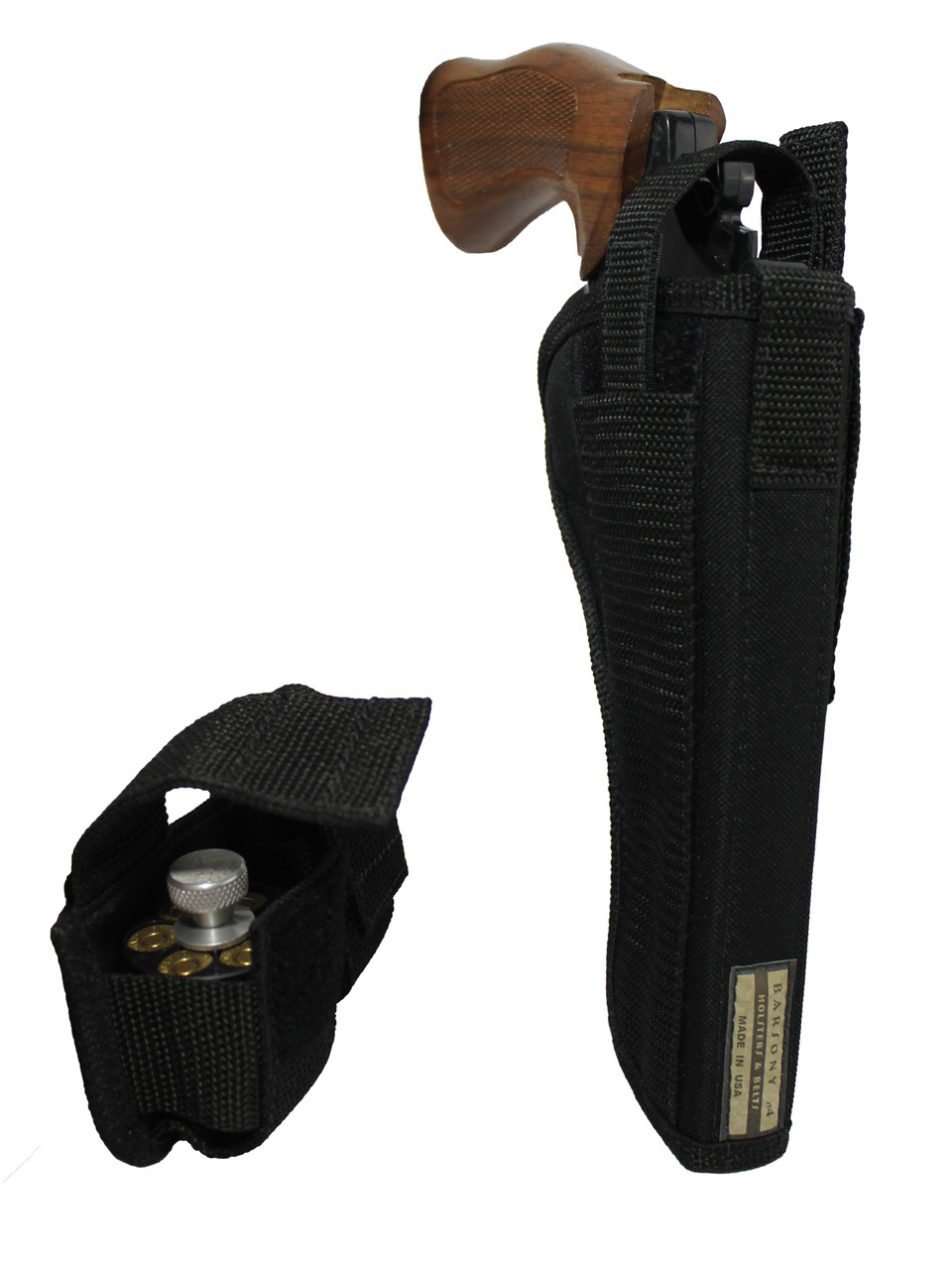 Outside the Waistband Holster + Speed-loader Pouch for 6" 22 38 357 41 44 Revolvers