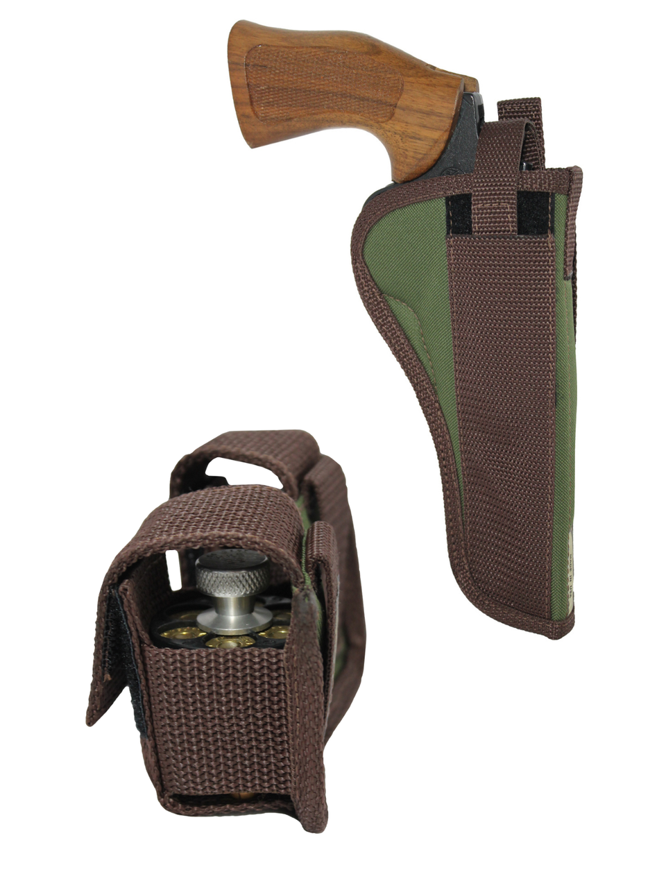 Woodland Green Outside the Waistband Holster + Speed-loader Pouch for 6-8" Revolvers
