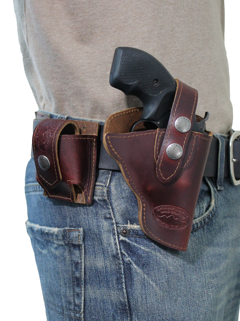 OWB holster with speed-loader pouch