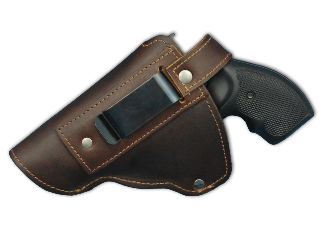 Brown Leather Belt Clip OWB Holster for TAURUS 85; 405; 415 right