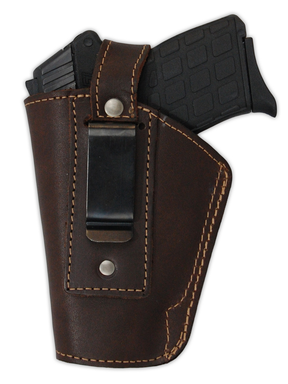 Brown Leather Belt Clip Holster for Kimber Micro 9mm right