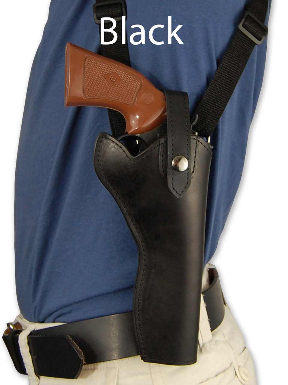 black leather shoulder holster