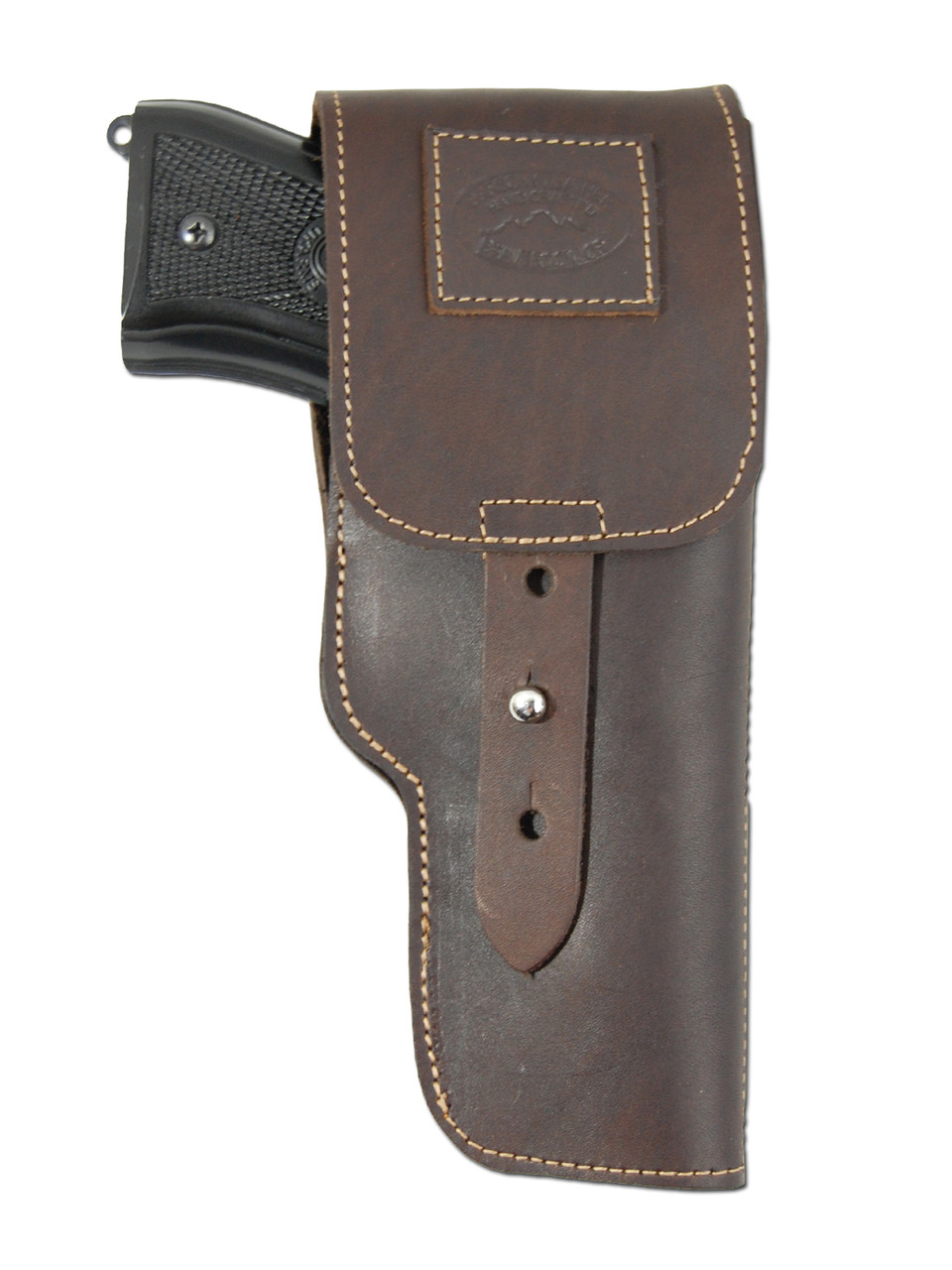 Brown Leather Flap Holster for Full Size 9mm 40 45 Pistols