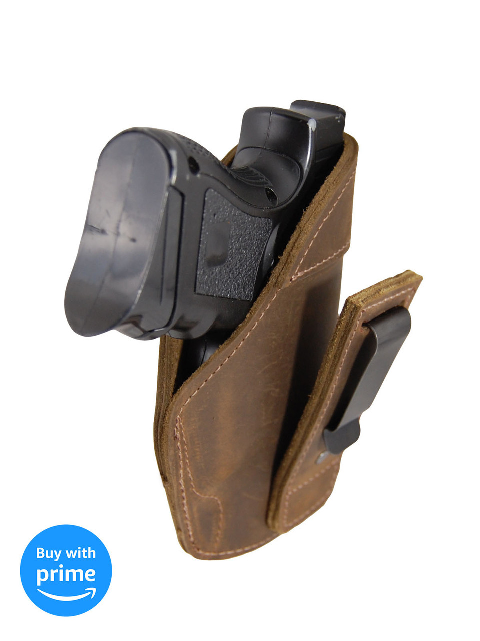 Brown Leather Tuckable IWB Holster for S&W M&P Shield right