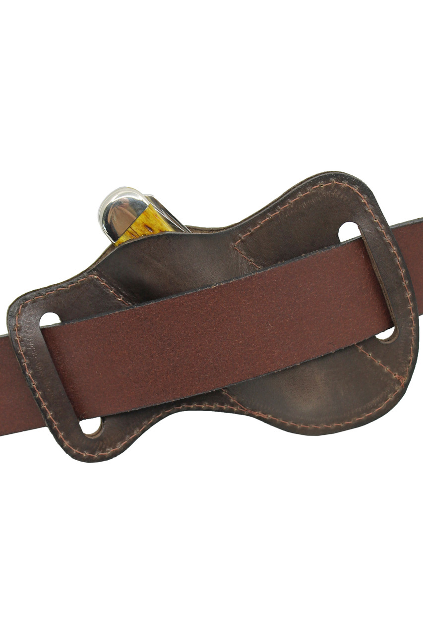 Brown Leather Horizontal Canted Knife Sheath